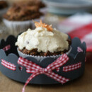 Carrot Cake Muffins with “Cream Cheese” Frosting