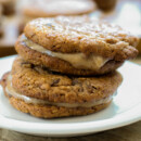 Cinnamon Maple Cream Filled “Oatmeal” Raisin Sandwich Cookies